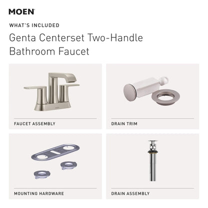 MOEN Genta 84764 Centerset Double-Handle Bathroom Sink Faucet in Chrome