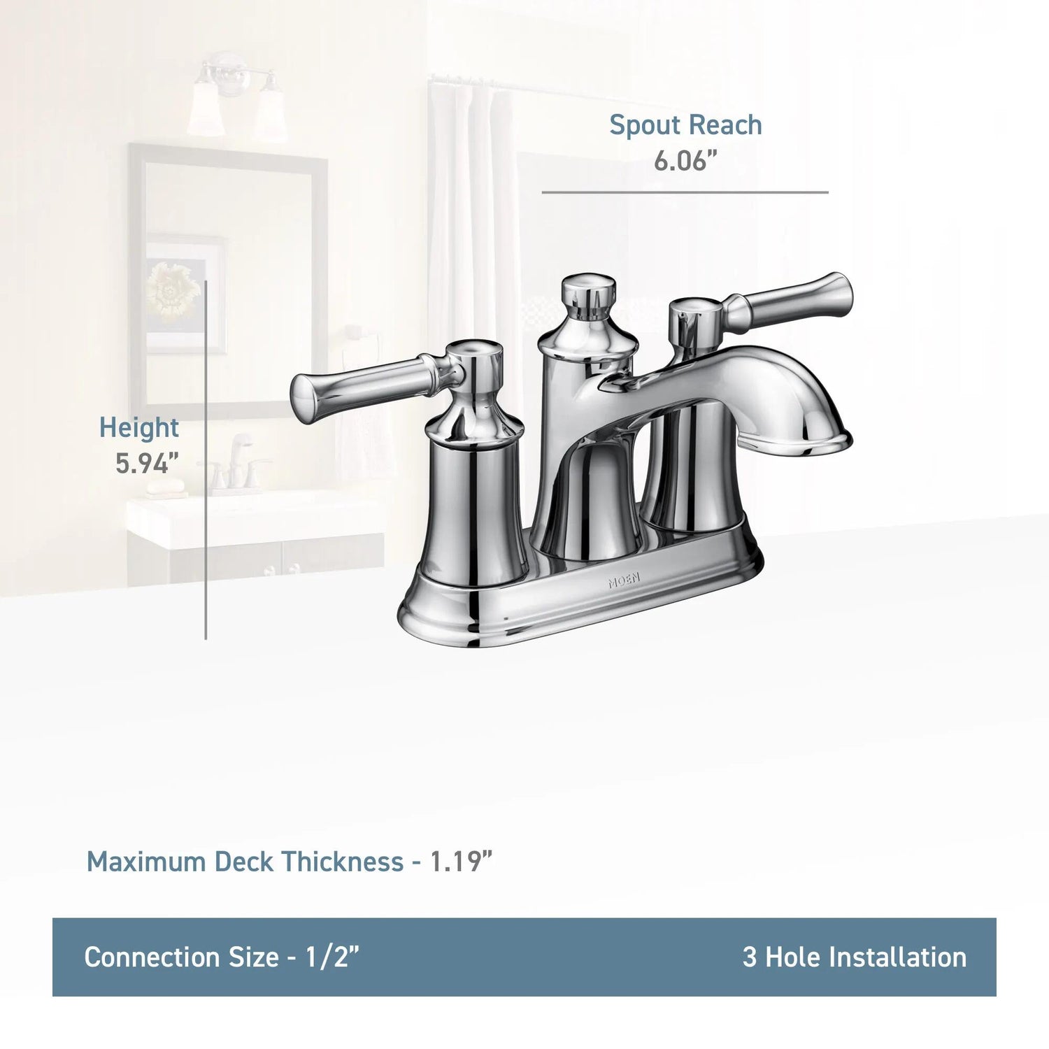 MOEN Dartmoor 6802BZG Two Handle Centerset Bathroom Sink Faucet in Bronzed Gold