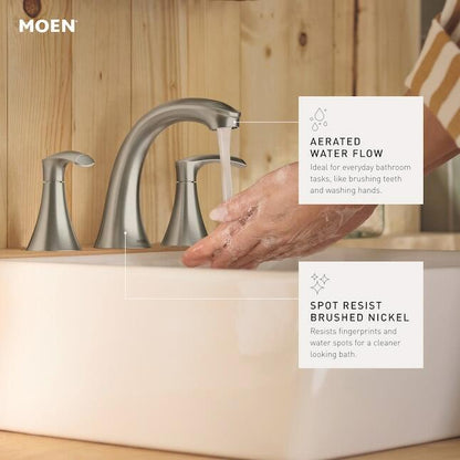 MOEN Graeden 84138 Two-Handle Widespread Bathroom Sink Faucet in Chrome (Valve Included)