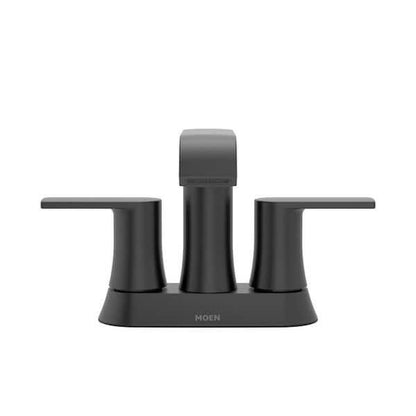 MOEN Genta 84764BL 4 in. Centerset Double-Handle Bathroom Faucet in Matte Black