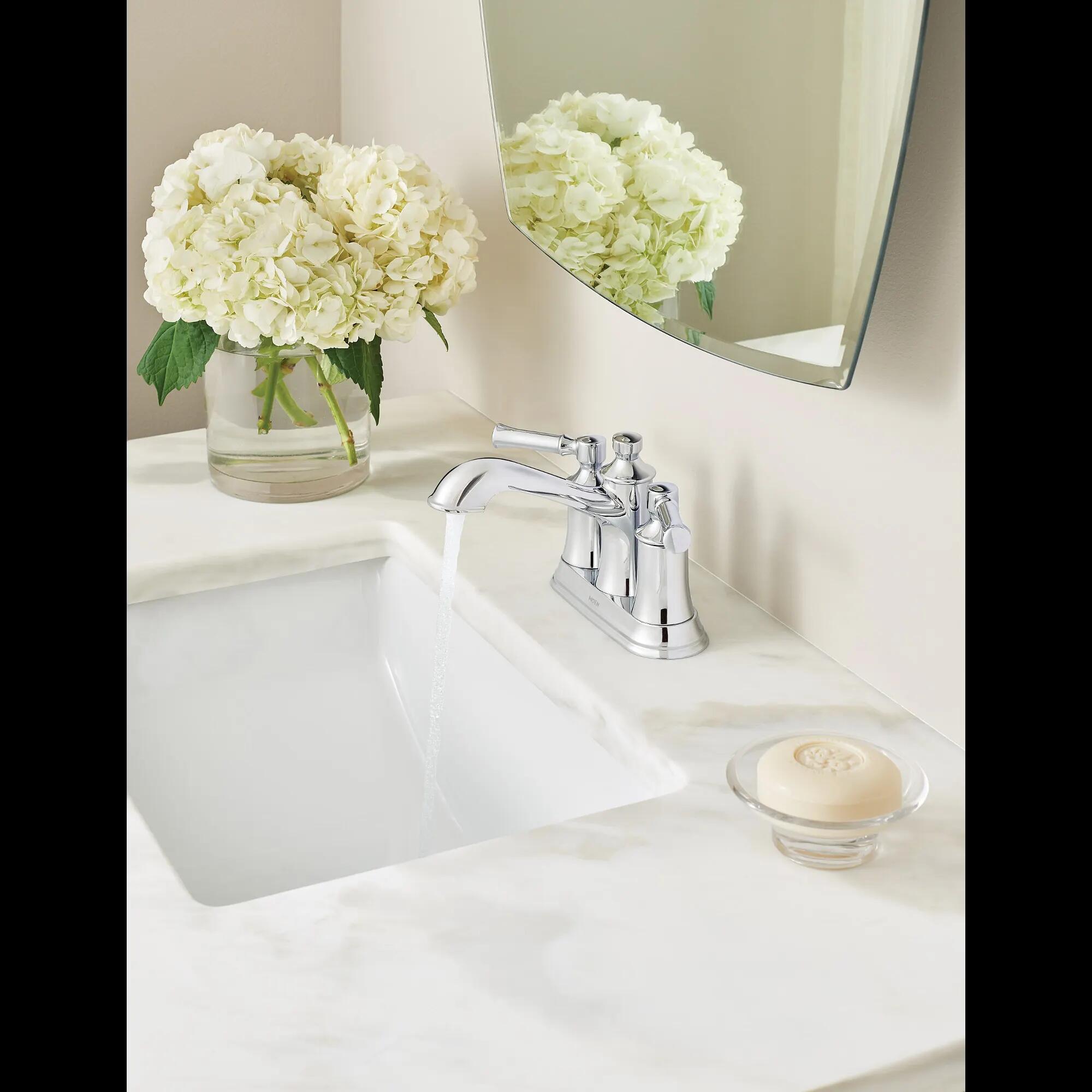 MOEN Dartmoor 6802BZG Two Handle Centerset Bathroom Sink Faucet in Bronzed Gold