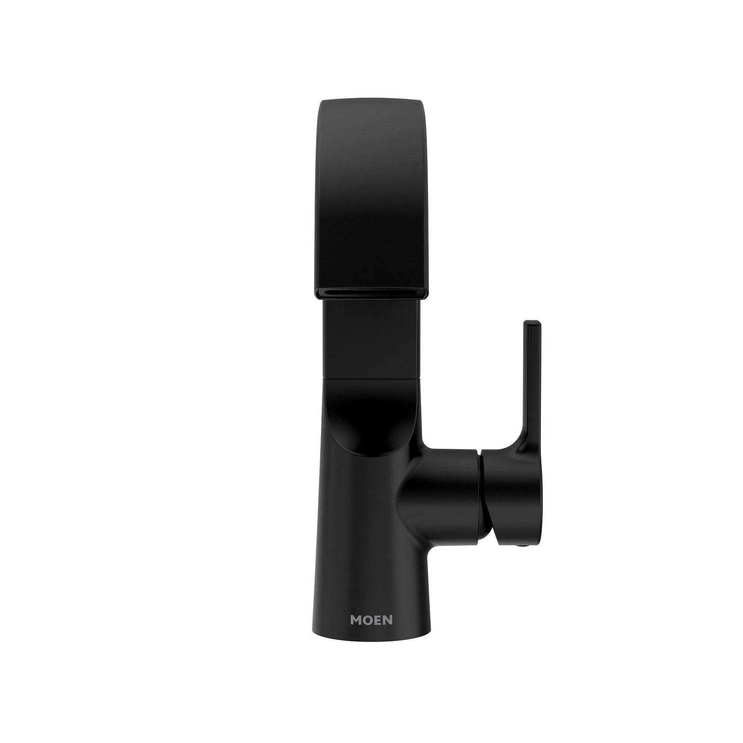 MOEN Avri 84156BL One-Handle Single-Hole Bathroom Faucet in Matte Black (Drain Included)