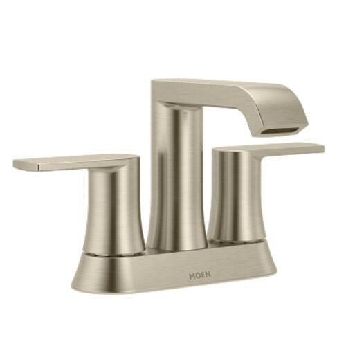 MOEN Genta 84764SRN 4 in. Centerset Double-Handle Bathroom Faucet in Spot Resist Brushed Nickel