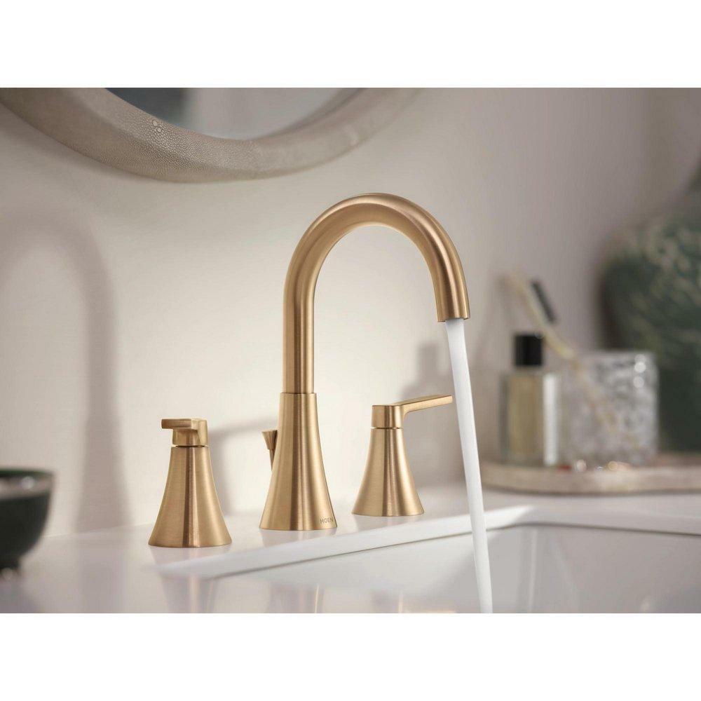 MOEN Jase TV64433BZG Two-Handle Widespread Bathroom Faucet in Bronzed Gold (Valve Included)
