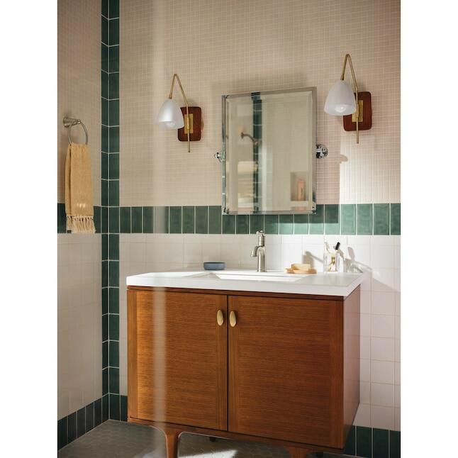 MOEN Caldwell 84347SRN 1-Handle Bathroom Faucet, Brushed Nickel (Drain Included)
