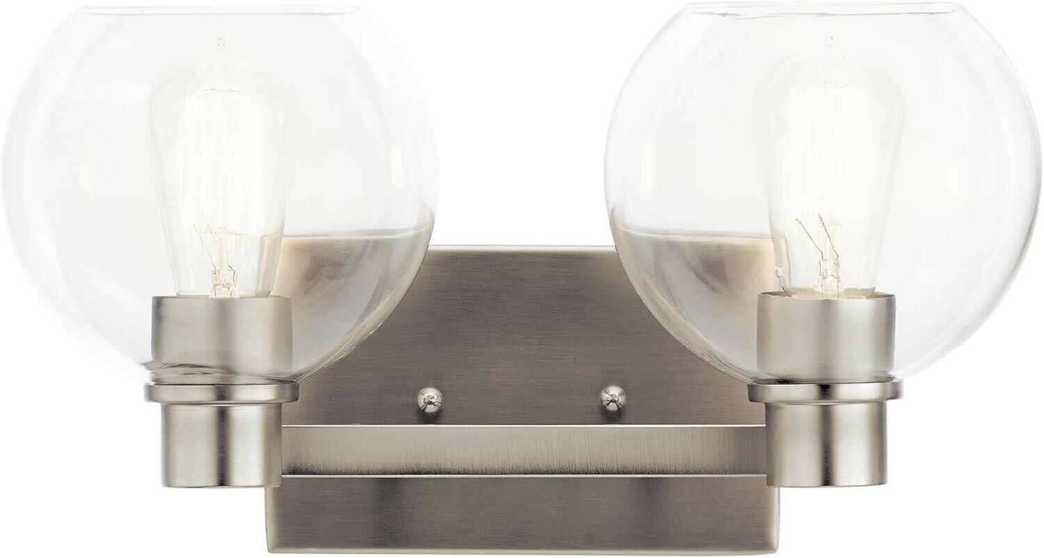 KICHLER Harmony 7.75 in. 2-Light Brushed Nickel Bathroom Vanity Light - Like New