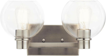 KICHLER Harmony 7.75 in. 2-Light Brushed Nickel Bathroom Vanity Light - Like New