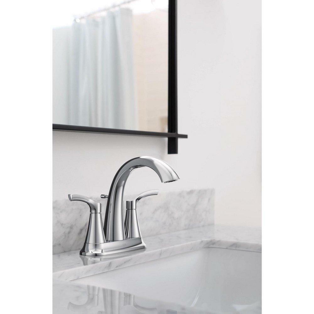 MOEN CFG Ash 58911 Two-Handle 4" Centerset Bathroom Faucet in Chrome (Drain Included)