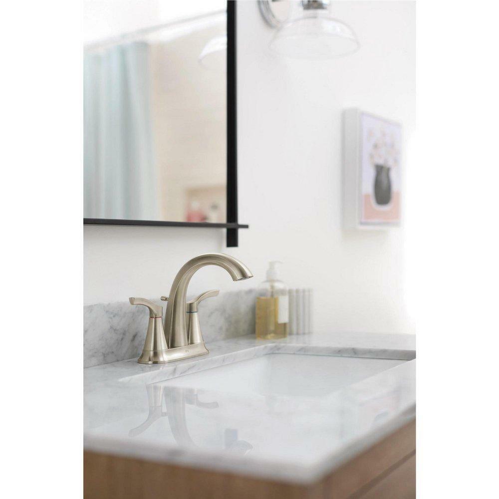 MOEN CFG Ash 58911BN Two-Handle 4" Centerset Bathroom Faucet in Brushed Nickel (Drain Included)
