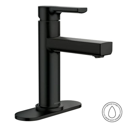 MOEN Rinza 84627BL One-Handle Bathroom Sink Faucet in Matte Black (Drain Included)