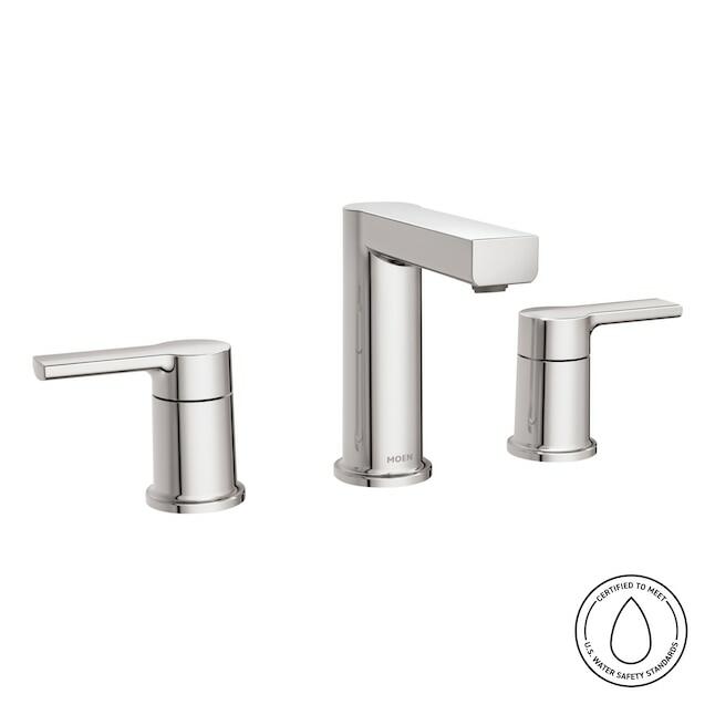 MOEN Rinza 84629 2-Handle Widespread Bathroom Sink Faucet in Chrome (Drain Included)