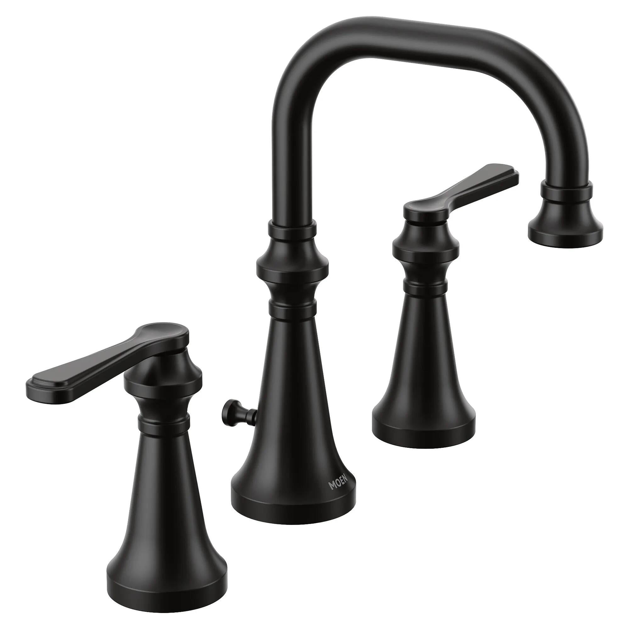 MOEN Colinet TVS44102 Two-Handle Widespread Bathroom Sink Faucet in Matte Black (Valve Included)