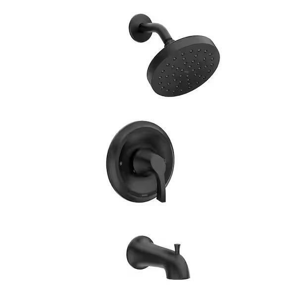 MOEN Korek 82466BL Single-Handle Posi-Temp Tub and Shower Faucet in Matte Black (Valve Included)