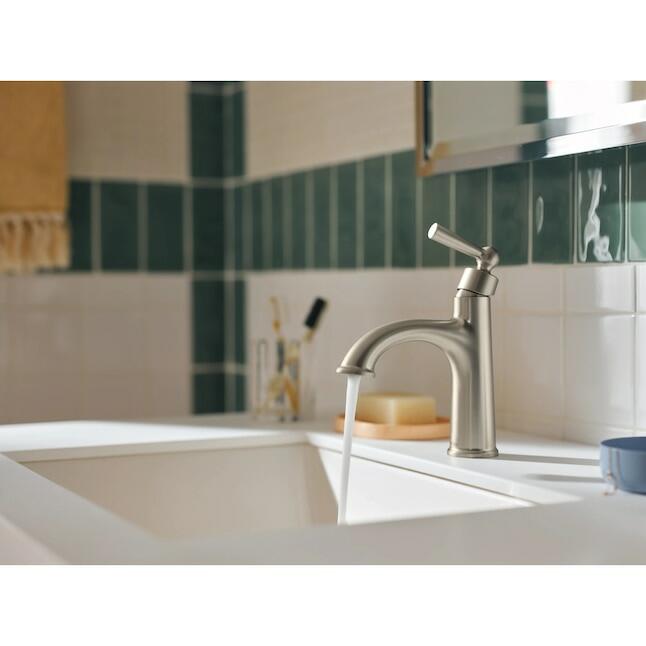 MOEN Caldwell 84347SRN 1-Handle Bathroom Faucet, Brushed Nickel (Drain Included)