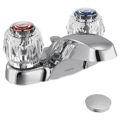 MOEN Chateau 64919 Double Handle Centerset Bathroom Sink Faucet in Chrome