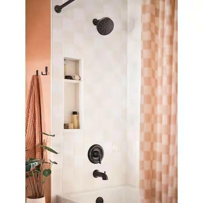 MOEN Korek 82466BL Single-Handle Posi-Temp Tub and Shower Faucet in Matte Black (Valve Included)
