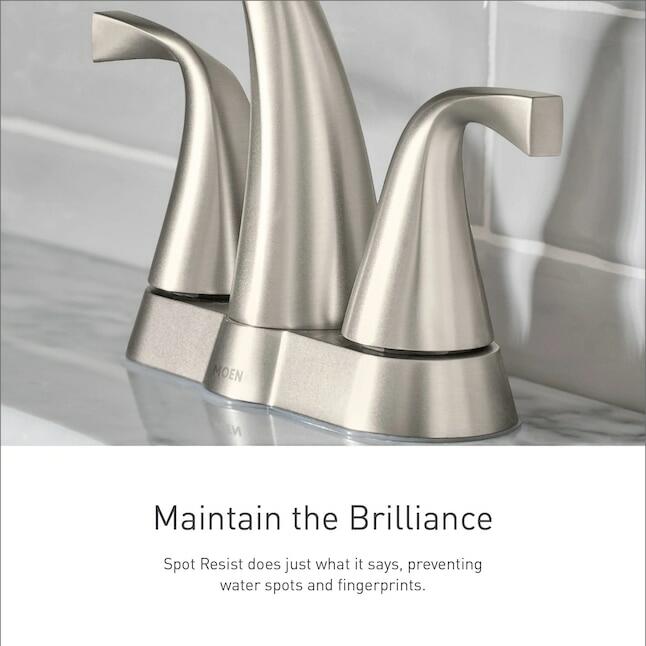 MOEN Traditional WS84004SRN Widespread 2-handle Bathroom Sink Faucet in Spot Resist Brushed Nickel (Valve Included)