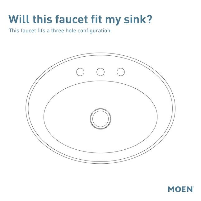 MOEN Avri 84153 Two-Handle 4" Centerset Bathroom Faucet in Chrome (Drain Included)