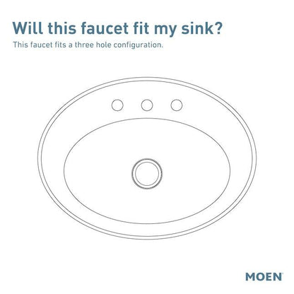 MOEN Avri 84153 Two-Handle 4" Centerset Bathroom Faucet in Chrome (Drain Included)