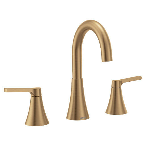 MOEN Mikah 84312BZG Two-Handle Widespread Bathroom Faucet in Bronzed Gold (Valve Included)