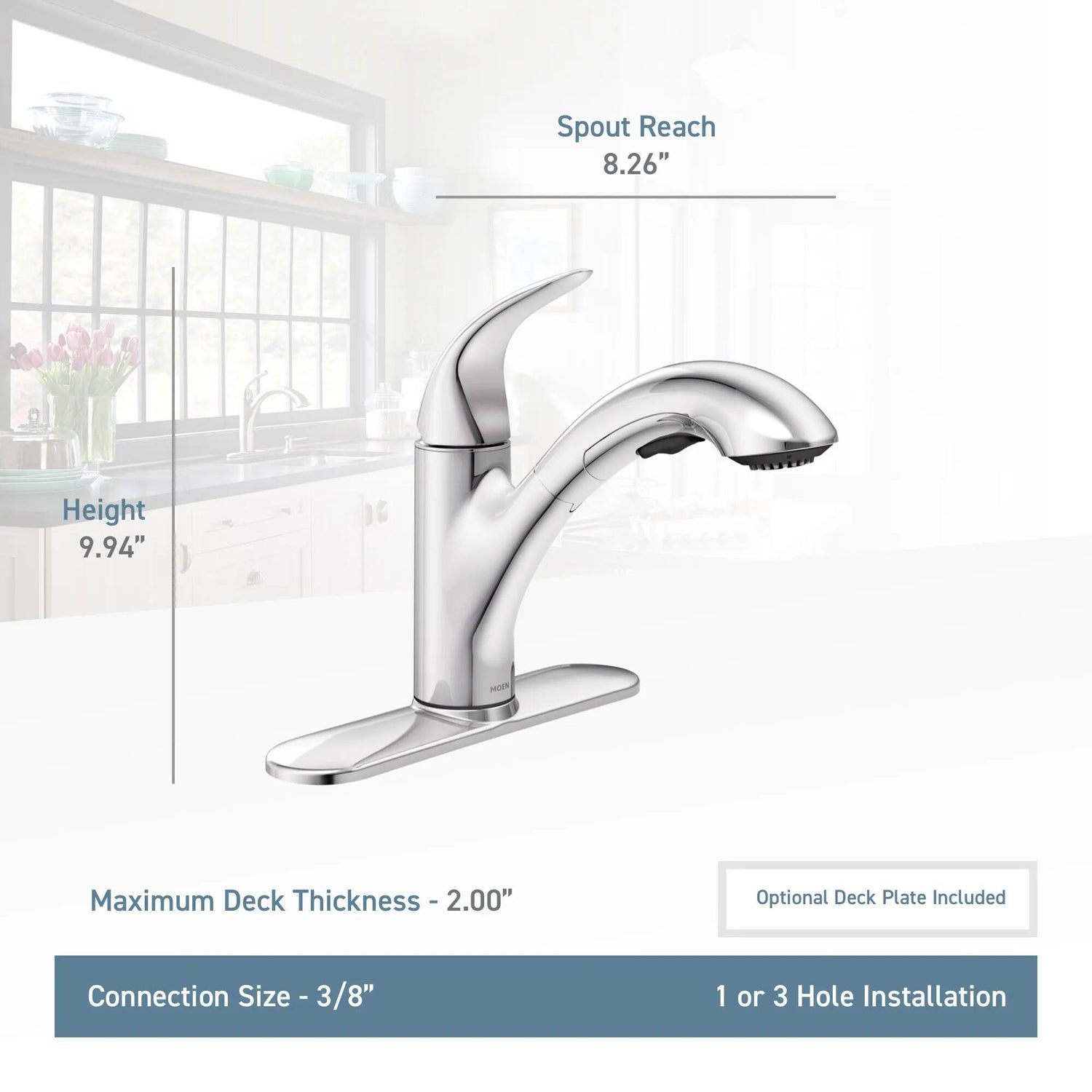 MOEN Medina 87039BL One-Handle Pullout Kitchen Faucet with Power Clean in Matte Black
