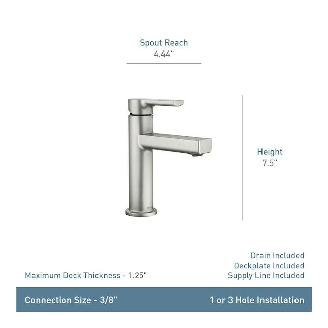 MOEN Rinza 84627BL One-Handle Bathroom Sink Faucet in Matte Black (Drain Included)