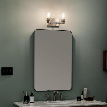 KICHLER Harmony 7.75 in. 2-Light Brushed Nickel Bathroom Vanity Light - Like New