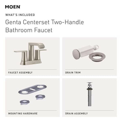 MOEN Genta 84764BL 4 in. Centerset Double-Handle Bathroom Faucet in Matte Black