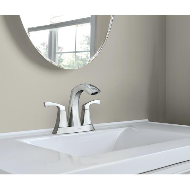 MOEN Lindor 84506 Two-Handle 4-Inch Centerset Bathroom Faucet in Chrome (Drain Included)