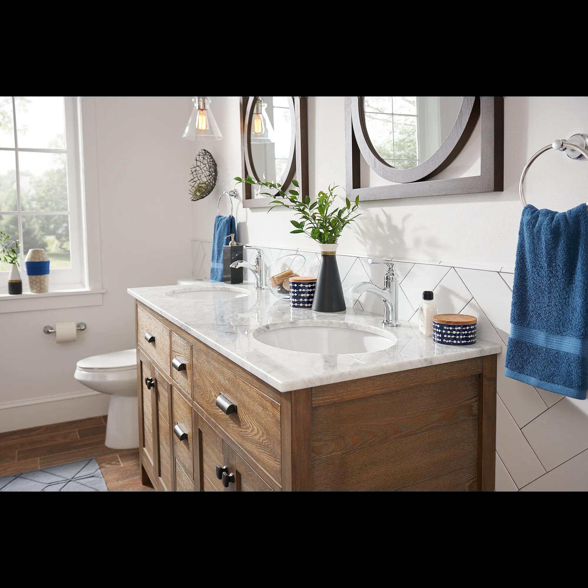 MOEN Hilliard 84535 One-Handle Single-Hole Bathroom Faucet in Chrome (Drain Included)