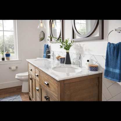 MOEN Hilliard 84535 One-Handle Single-Hole Bathroom Faucet in Chrome (Drain Included)