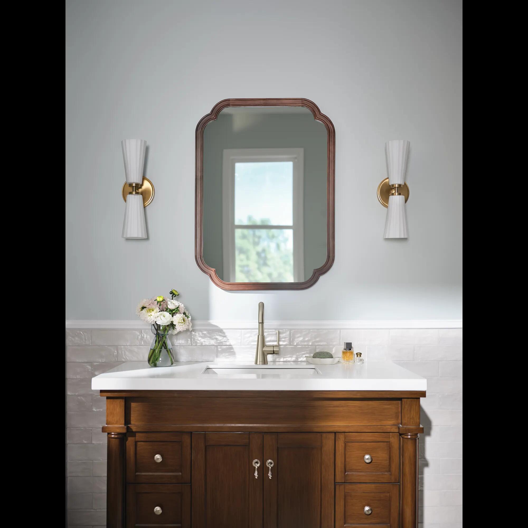 MOEN Jase 64430BN One-Handle Single Hole Bathroom Sink Faucet in Brushed Nickel (Drain Included)