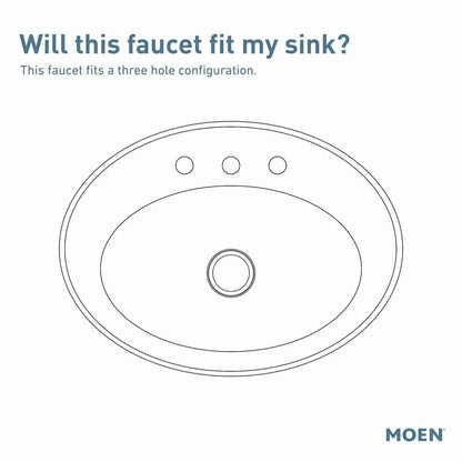 MOEN Tiffin WS84876 Two-Handle 4-Inch Centerset Bathroom Faucet in Chrome (Drain Included)