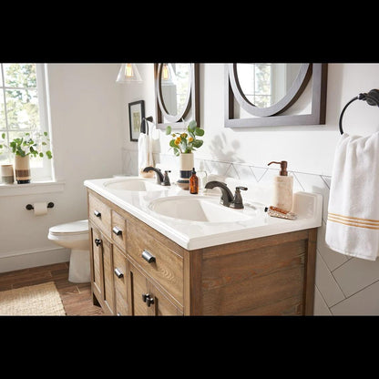 MOEN Hilliard 84532BRB Two-Handle 4-Inch Centerset Bathroom Faucet in Mediterranean Bronze (Drain Included)