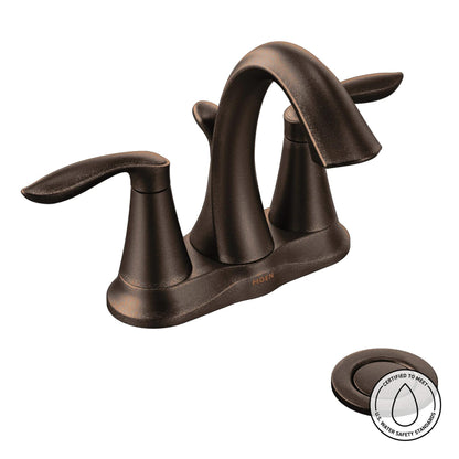 MOEN Eva 6410ORB Two-Handle High Arc Bathroom Faucet in Oil Rubbed Bronze