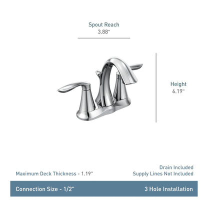 MOEN Eva 6410ORB Two-Handle High Arc Bathroom Faucet in Oil Rubbed Bronze