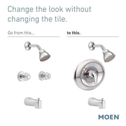 MOEN Chateau L2369EP Single-Handle 1-Spray Tub and Shower Faucet in Chrome (Valve Included)
