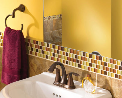 MOEN Eva 6410ORB Two-Handle High Arc Bathroom Faucet in Oil Rubbed Bronze