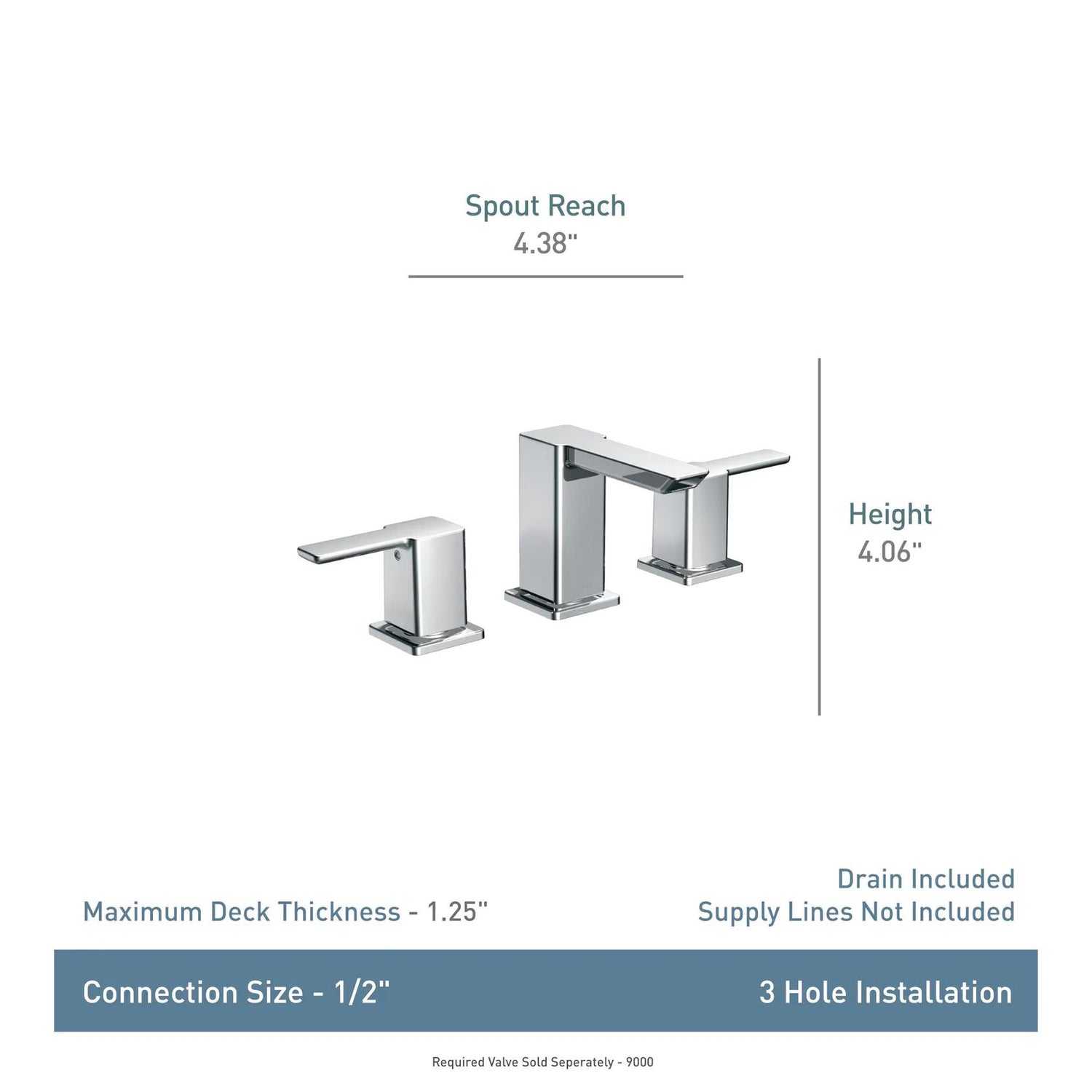 MOEN 90 Degree TS6720BN Two-Handle 8 in. Widespread Bathroom Faucet Trim Kit in Brushed Nickel (Valve Required)