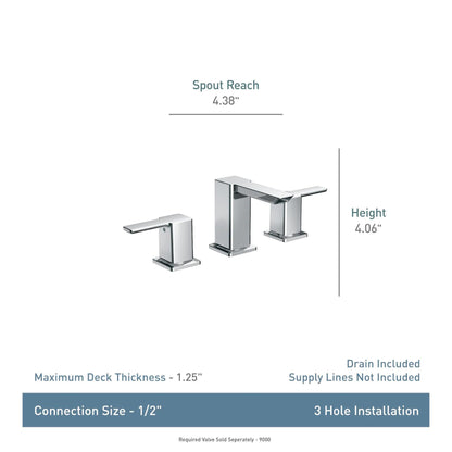 MOEN 90 Degree TS6720BN Two-Handle 8 in. Widespread Bathroom Faucet Trim Kit in Brushed Nickel (Valve Required)