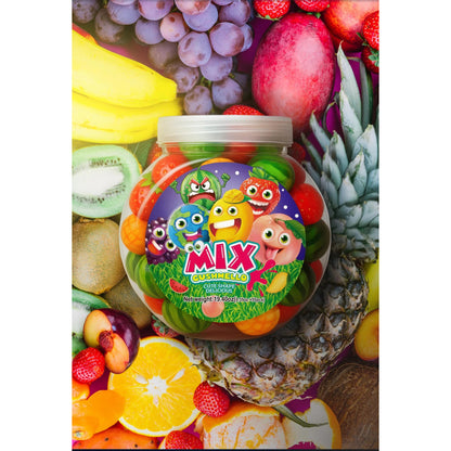Zoomi Gushmello Candy Fruity Gummy Marshmallow Filled Center 55 Pieces Jar
