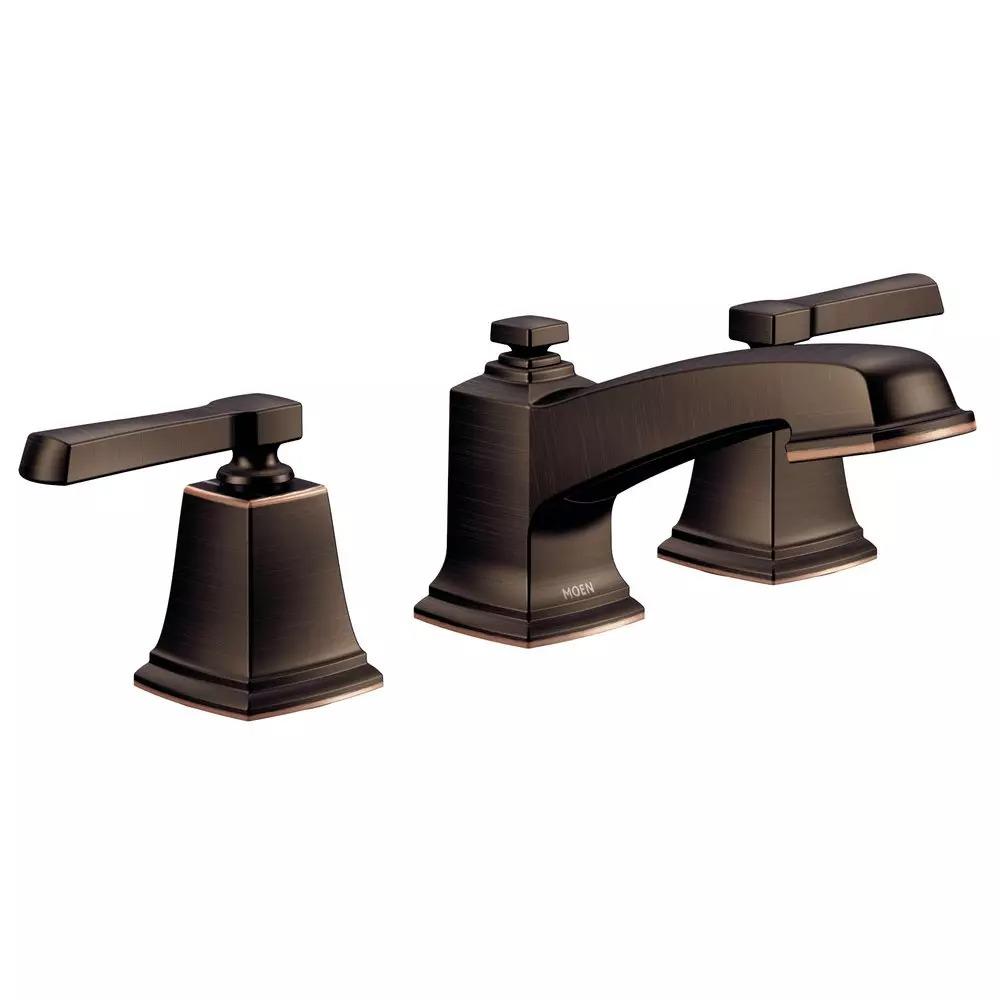 MOEN Boardwalk T6220BRB Two Handle Widespread Bathroom Sink Faucet in Mediterranean Bronze - Like New