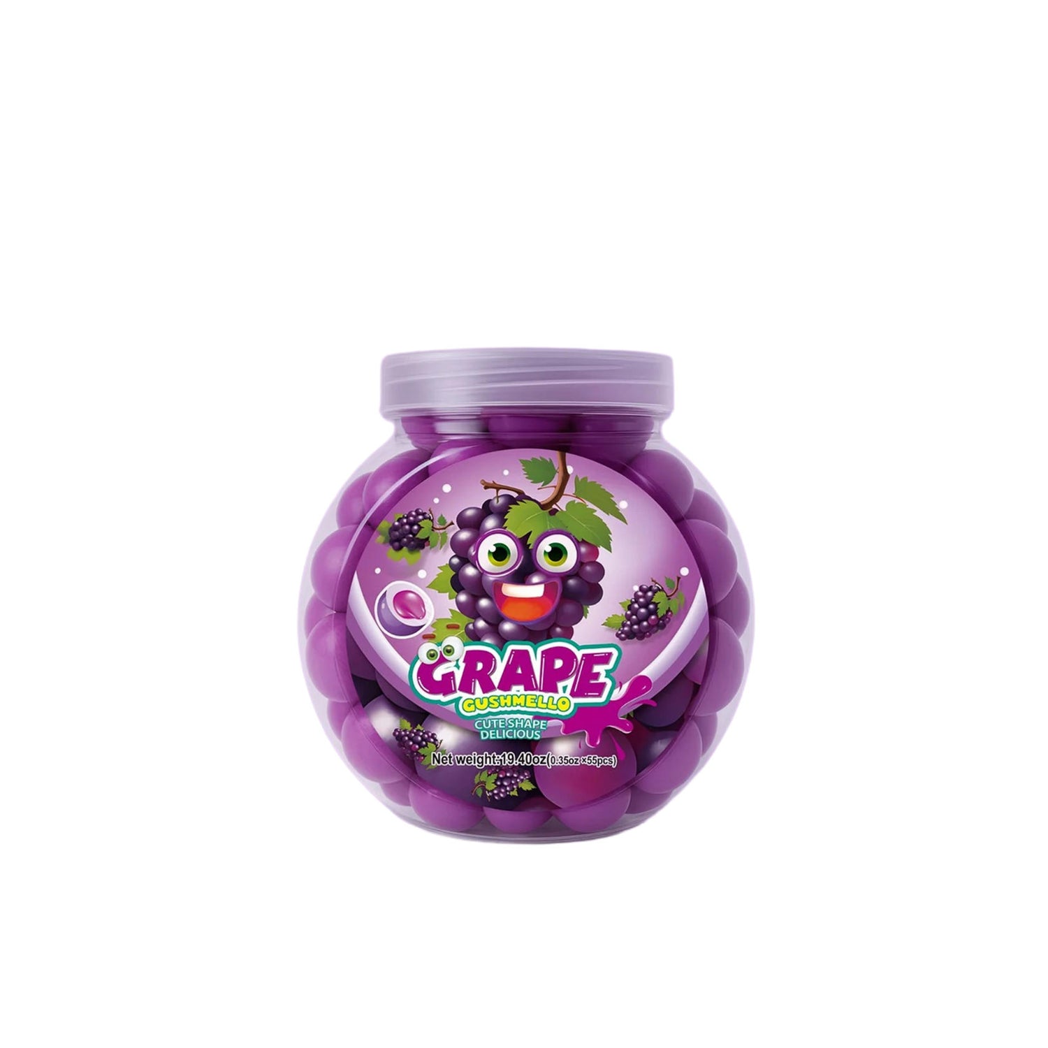 Zoomi Gushmello Candy Fruity Gummy Marshmallow Filled Center 55 Pieces Jar