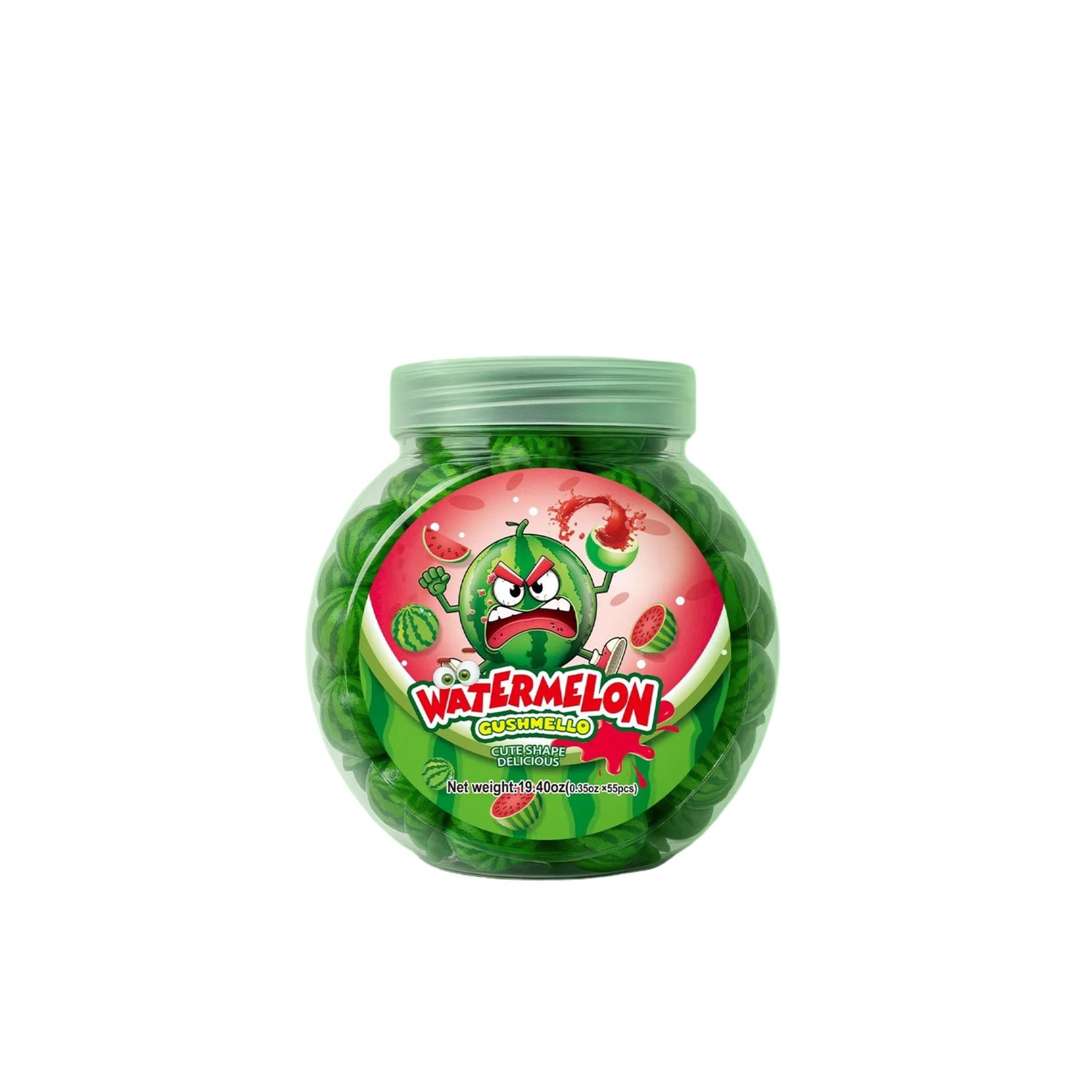 Zoomi Gushmello Candy Fruity Gummy Marshmallow Filled Center 55 Pieces Jar