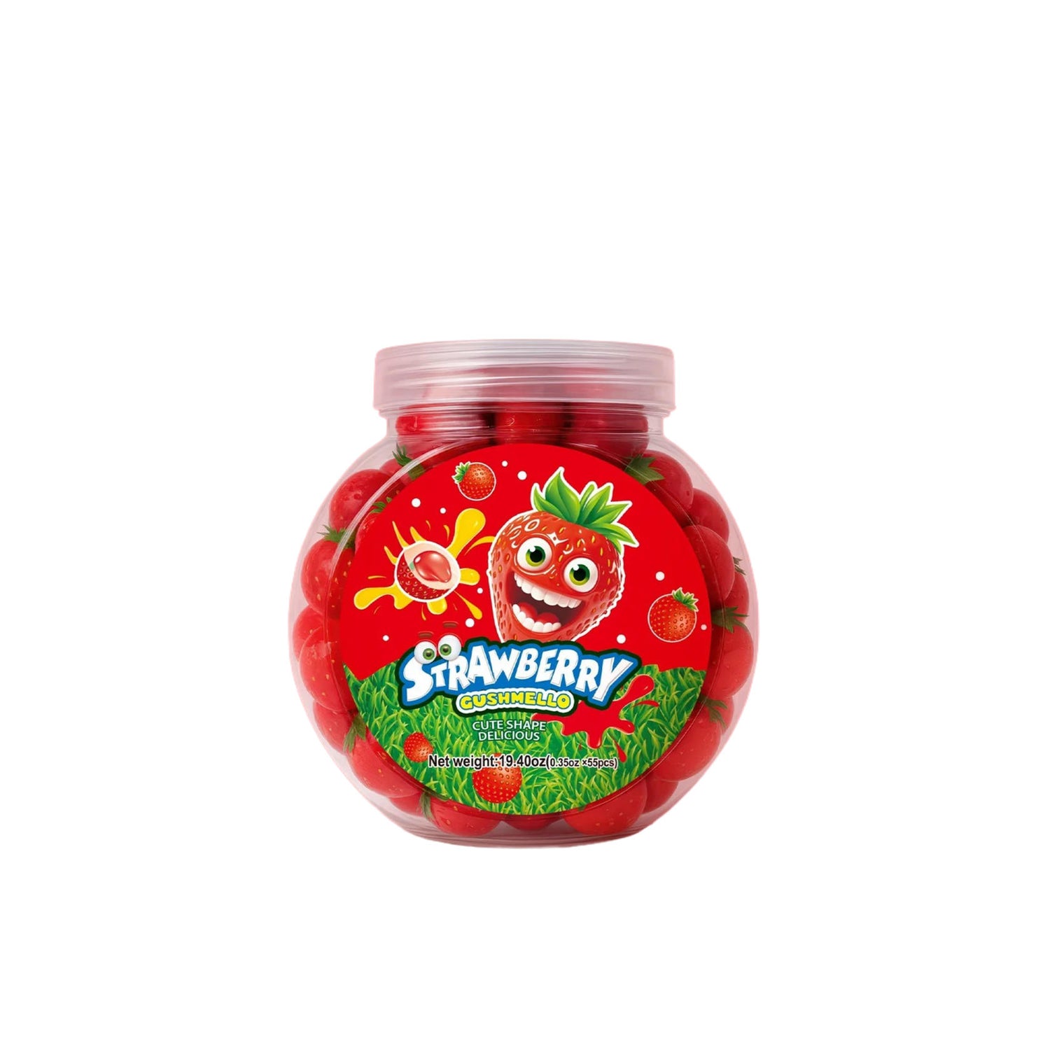 Zoomi Gushmello Candy Fruity Gummy Marshmallow Filled Center 55 Pieces Jar