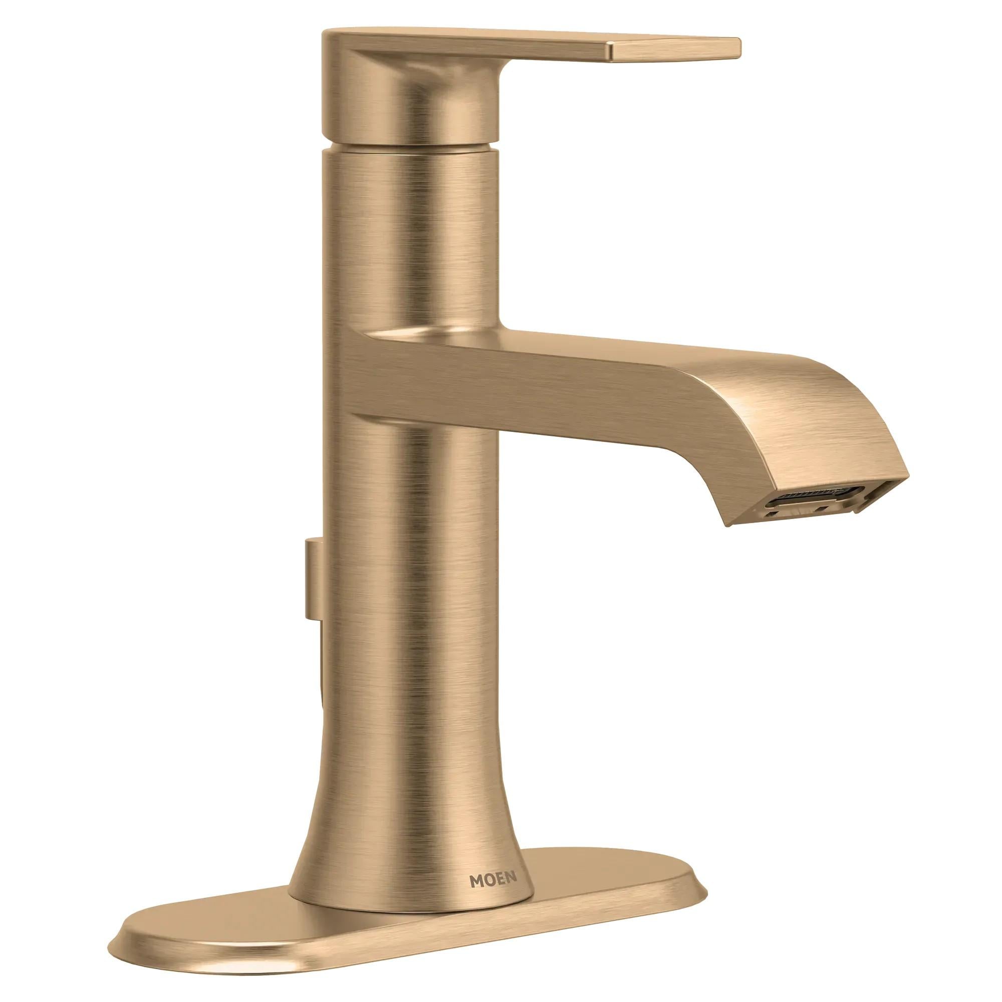 MOEN Genta 6706BZG LX Single Hole Single-Handle Bathroom Faucet in Bronzed Gold (Drain Included)