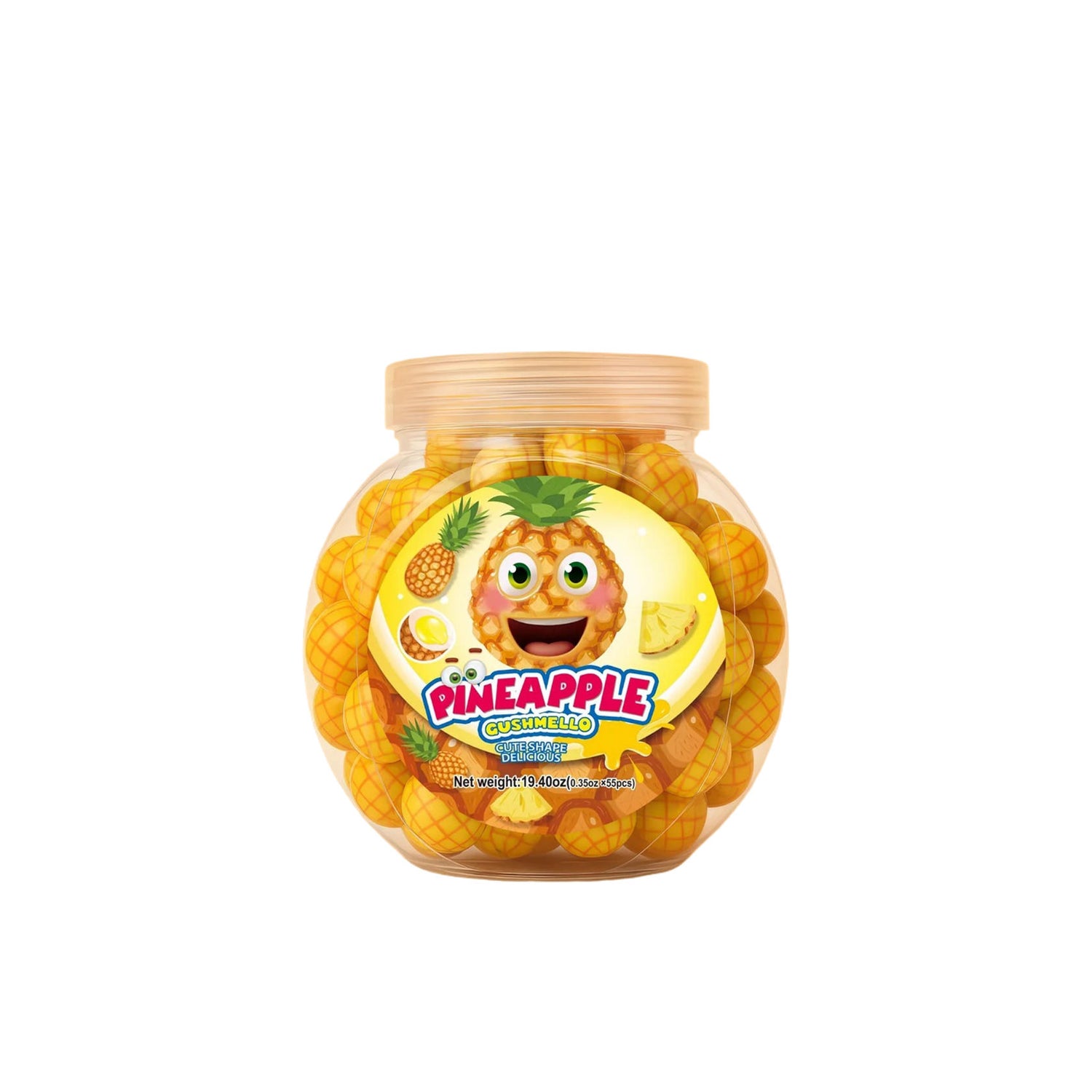 Zoomi Gushmello Candy Fruity Gummy Marshmallow Filled Center 55 Pieces Jar