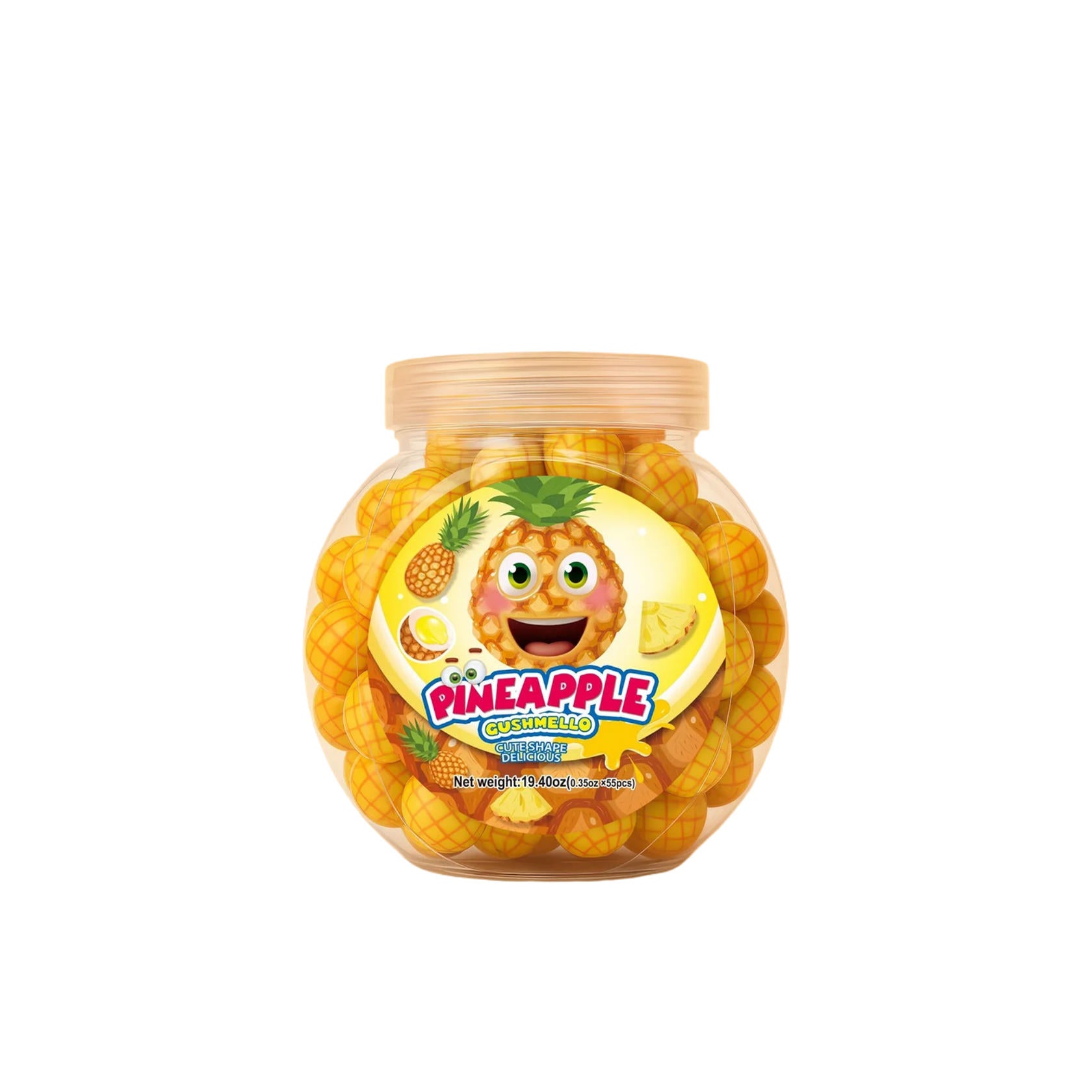 Zoomi Gushmello Candy Fruity Gummy Marshmallow Filled Center 55 Pieces Jar