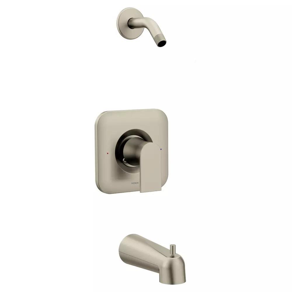 MOEN Genta LX T2473NHBN 1-Handle Tub and Shower Trim Kit in Brushed Nickel (Valve Required)