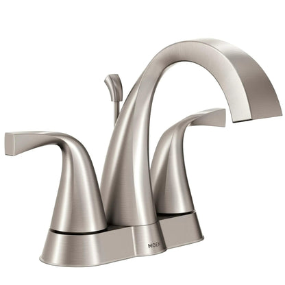 MOEN Oxby WS84660SRN 2-Handle 4-in Centerset Bathroom Sink Faucet in Spot Resist Brushed Nickel